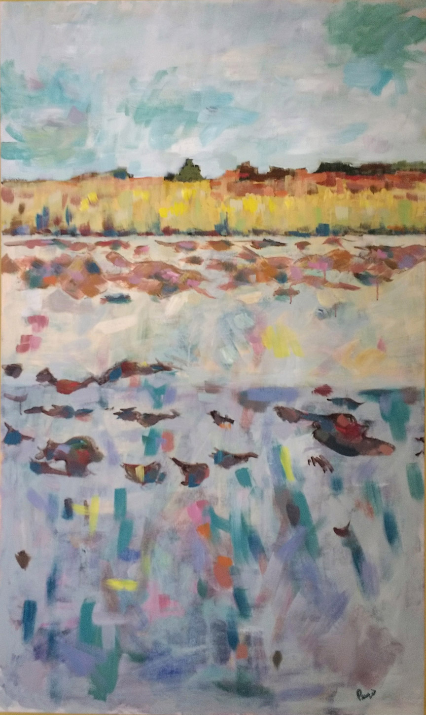 "Crescent Beach II," 36"x60," acrylic on canvas