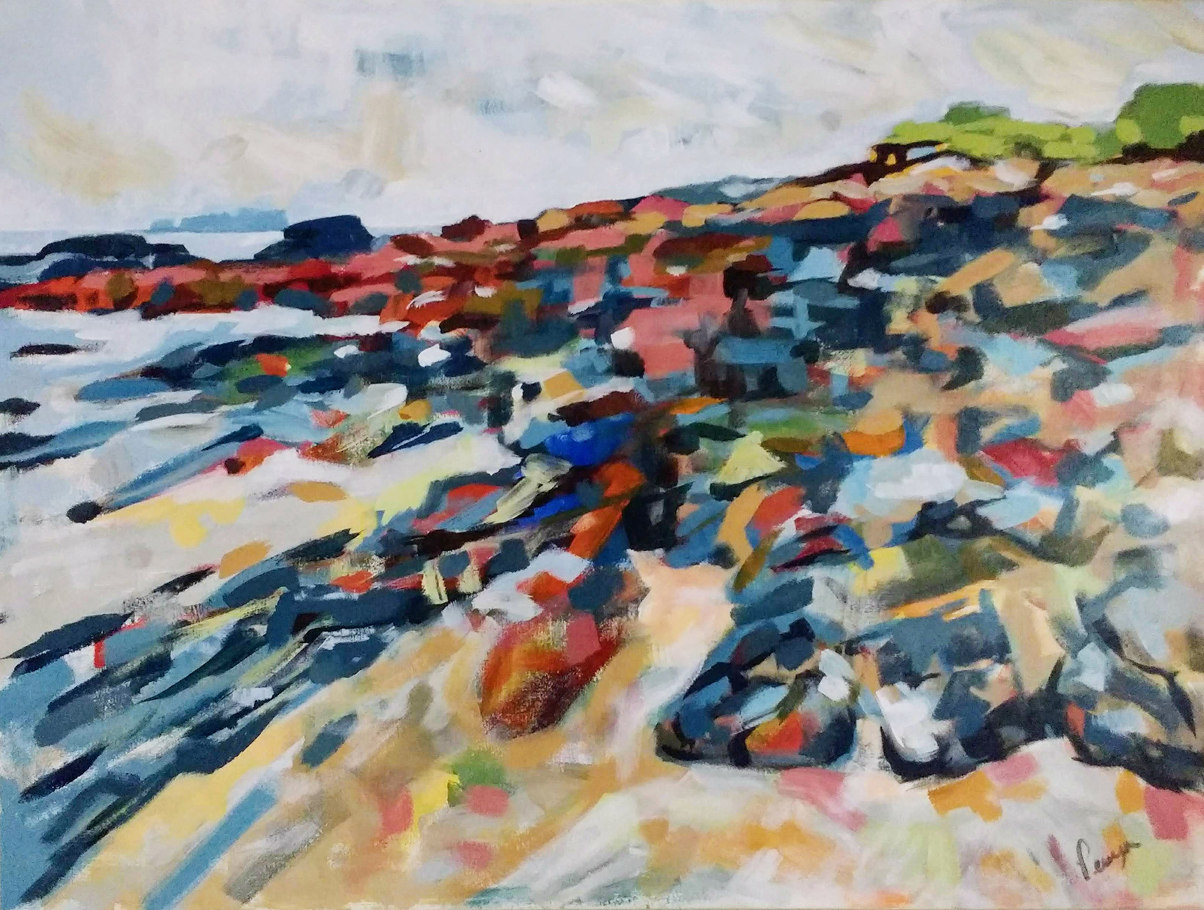 "Crescent Beach Rocks," 48" x 36," acrylic on canvas